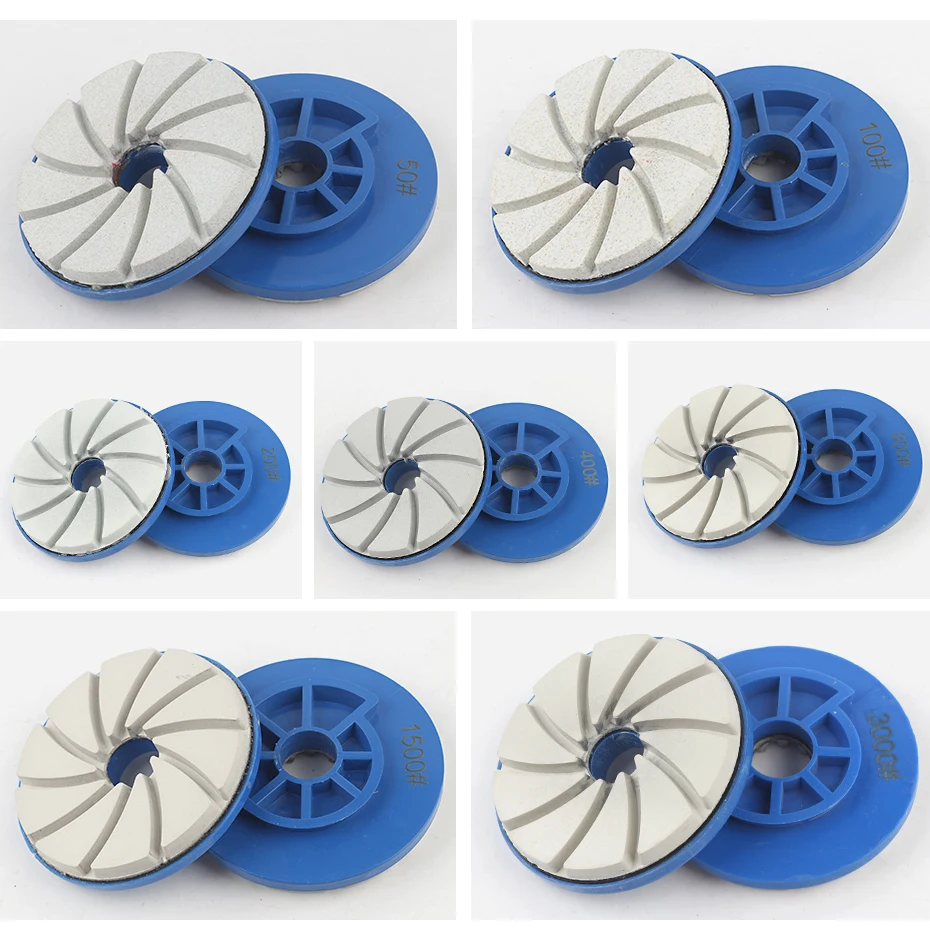 7pcs/set 5 inch 125mm diamond edge polishing pads wet grinding pads for polishing granite,marble engineered stone edge