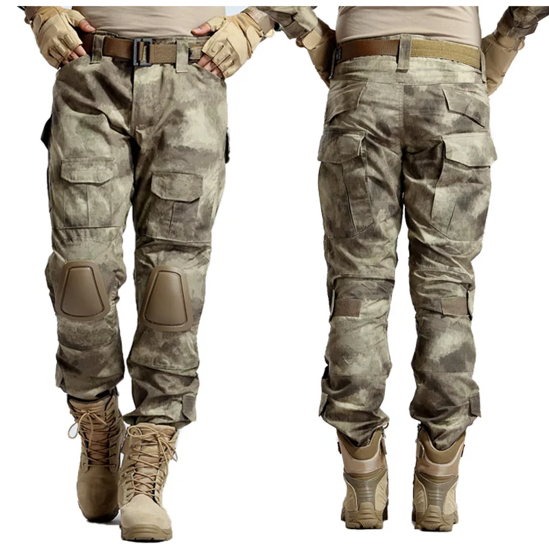 Günstig Multicam Camouflage Militar Taktische Hosen Armee Militär Uniform Hosen Frosch Paintball Kampf Cargo Hosen Mit Knie Pads