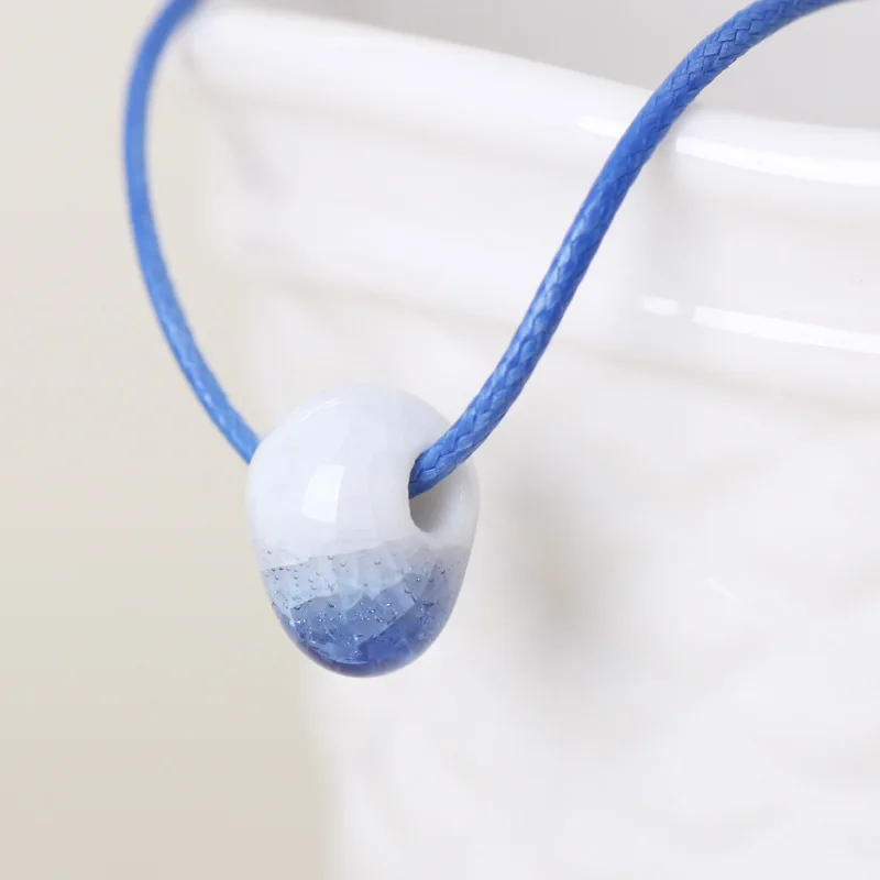 

2014 Newly Originality Jewelry Fashion Pure Heart Porcelain Ice Crack Beads Ceramic Necklace N2099