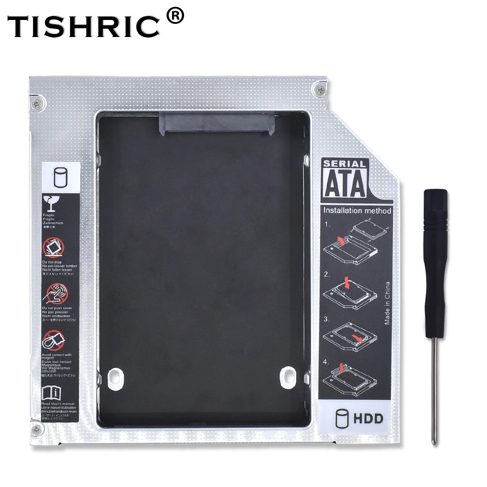 TISHRIC Универсальный 2nd HDD Caddy мм 12 7 IDE для SATA 3 0 адаптер 2 5 &quotSSD корпус ноутбука cCD-ROM