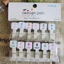 15 упаковок(12 шт. зажим и шнур в одной упаковке) зажимы для цифр, Мультяшные фото зажимы со шнуром, номера Деревянные для сумок клип