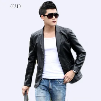 

New ! Men's Leather Suits 2020 Spring Leather Coat Men leather jacket Casual Fashion Men Blazers Outerwear Jacket Coat Male
