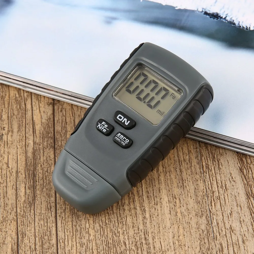 Digital Paint Coating Thickness Gauge Tester Car Painting 0-1.25mm for Car Measurement Instrument Iron Aluminum Base Metal