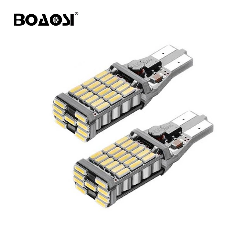 BOAOSI 2 шт. W16W T15 светодиодные лампы Canbus 4014 SMD без ошибок светодиодный фсветильник