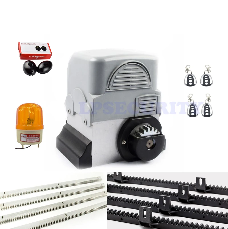 Portão deslizante motor da porta elétrica 4400lbs com 4 Controladores Remotos 5 m 1 racks de fotocélula 1 lâmpada/auto portão o operador do motor