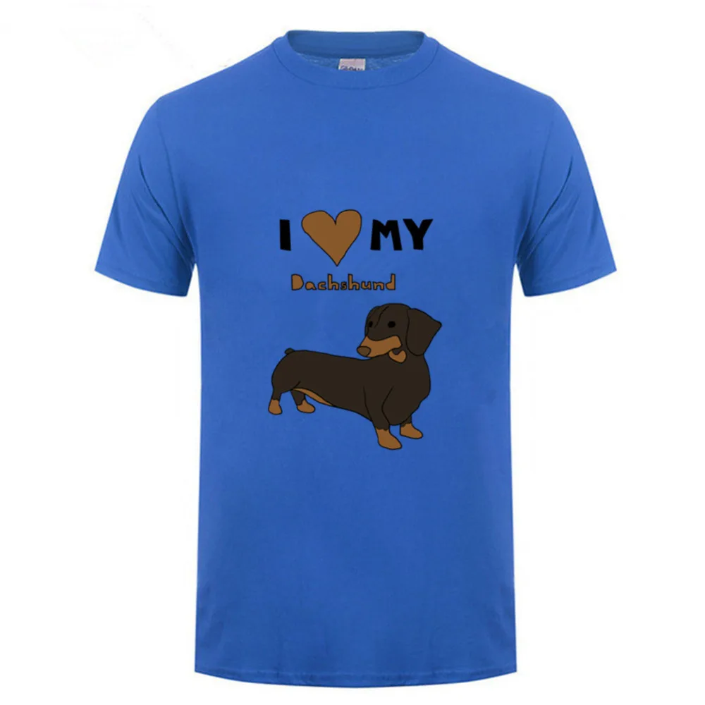 Футболка для гиков Camisetas Masculina футболки с надписью I Love My такса Для мужчин рисунком