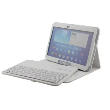 

Wireless Bluetooth Keyboard Tablet Case For Samsung Tab.3 10.1" P5200 T530 English Russian Language Keyboard Stand Case Cover