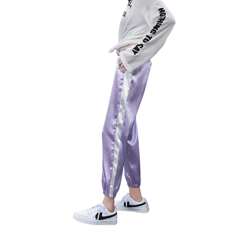 

summer pants for women 2019 white stripe loose tight leg leisure culottes korean style female harem high waist fashion pants