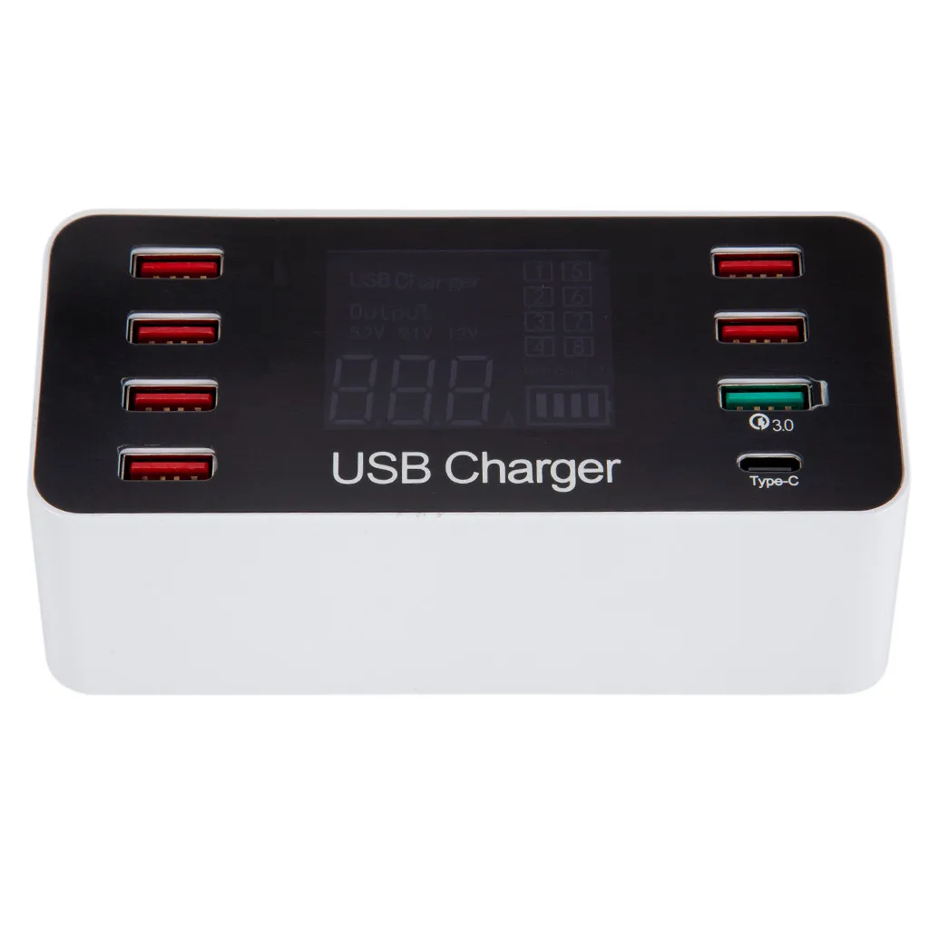 Зарядное устройство CARPRIE с 8 Usb портами для быстрой зарядки + быстрая зарядка Type C 40
