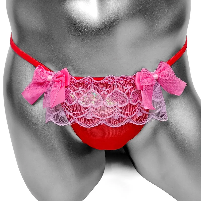 Sissy мужские прозрачные трусики стринги с мешочком для пениса мужское нижнее