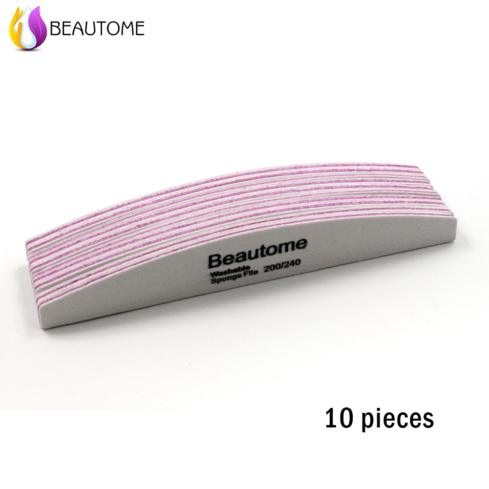 

10pcs Washable Nail file Emery Double-side Sand Paper 200/240 Buffing Sanding File Buffer Grit Manicure Pedicure Art Tool