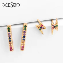 OCESRIO кубический цирконий молния циркониевые серьги-гвоздики позолоченные серьги «Радуга» Модные женские серьги дропшиппинг ers-q03