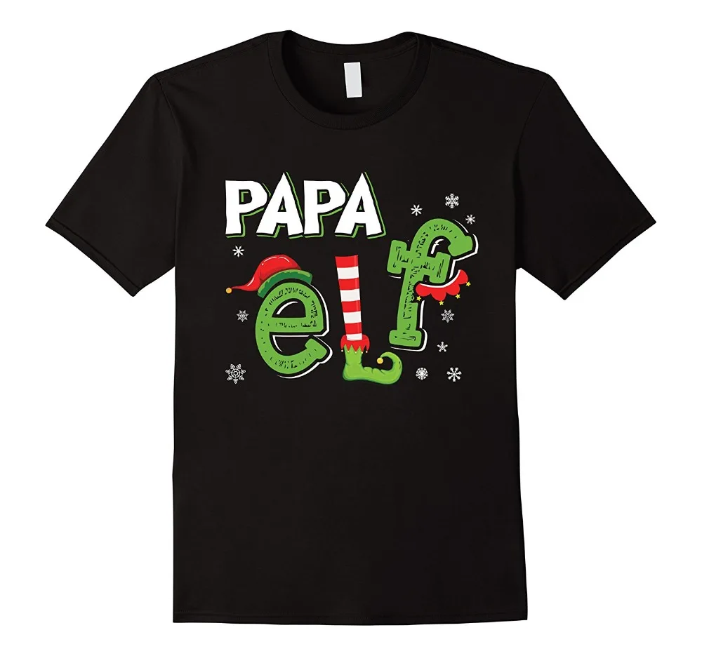 2018 Newest Letter Print Graphic Crew Neck Short Sleeve Papa Elf Christmas Family Matching Mens Tees | Мужская одежда
