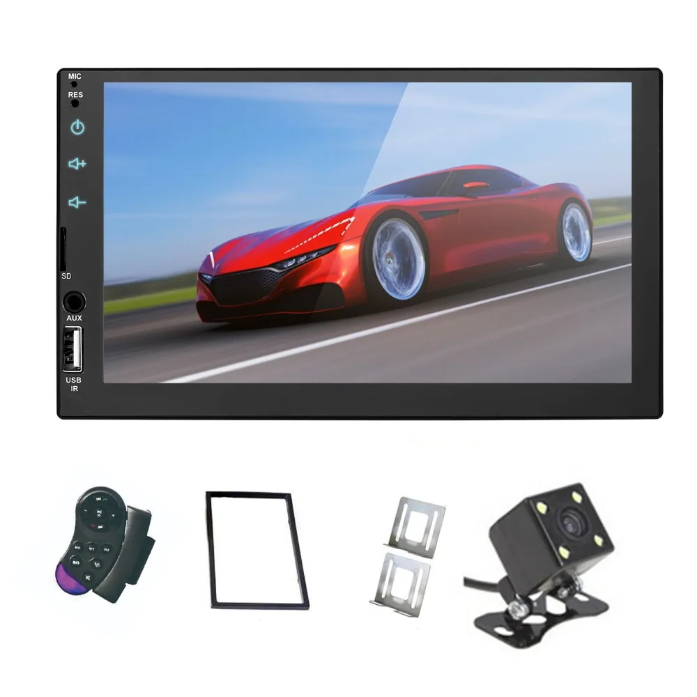 

Mirror Link 2 din 7' Car Radio Capacitive Touch Screen Player MP5 SD/FM/USB/AUX/Bluetooth Car Audio For Rear View Camera