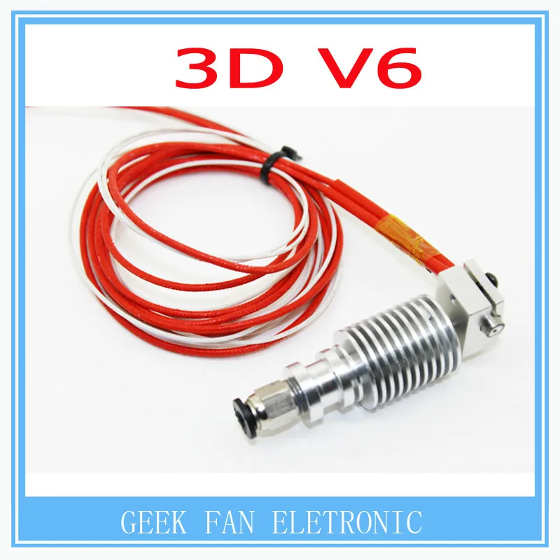 

3D V6 3D Print J-head hotend &Single Cooling Fan for 1.75mm/3mm Direct Filament Wade Extruder 0.3/0.4/0.5mm Nozzle longdistance