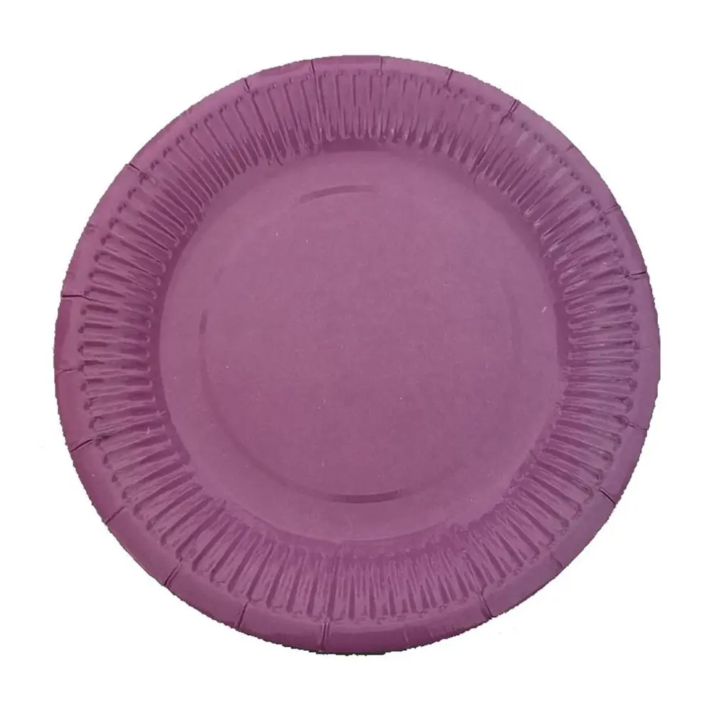 10 шт. одноразовые бумажные тарелки для дня рождения вечерние круглая пластина тарелка для фруктов, пирожных лоток посуда День рождения расходные материалы - Цвет: light purple