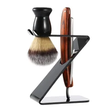 3 в 1 Для мужчин's Парикмахерская средства для бритья Комплект Парикмахерская складной бритвой+ помазок+ щетка стенд Для мужчин бороды очистки инструмента