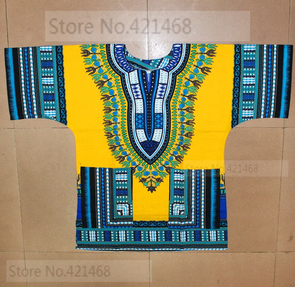 (Fast shipping) New fashion design african traditional printed 100% cotton Dashiki T-shirts for unisex (MADE IN THAILAND) african suit
