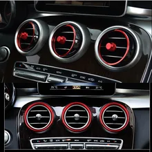 Автомобильная алюминиевая внутренняя внешняя Передняя вентиляционная розетка круглая крышка-наклейка для салона для Mercedes Benz GLA