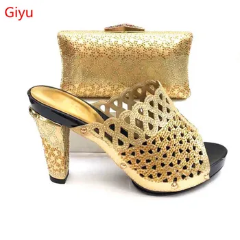 

doershow hot sale Shoes with Matching Bags for Wedding Women Shoes and Bag to Match for Party Nigerian Shoes and Bag Set!HVF1-15
