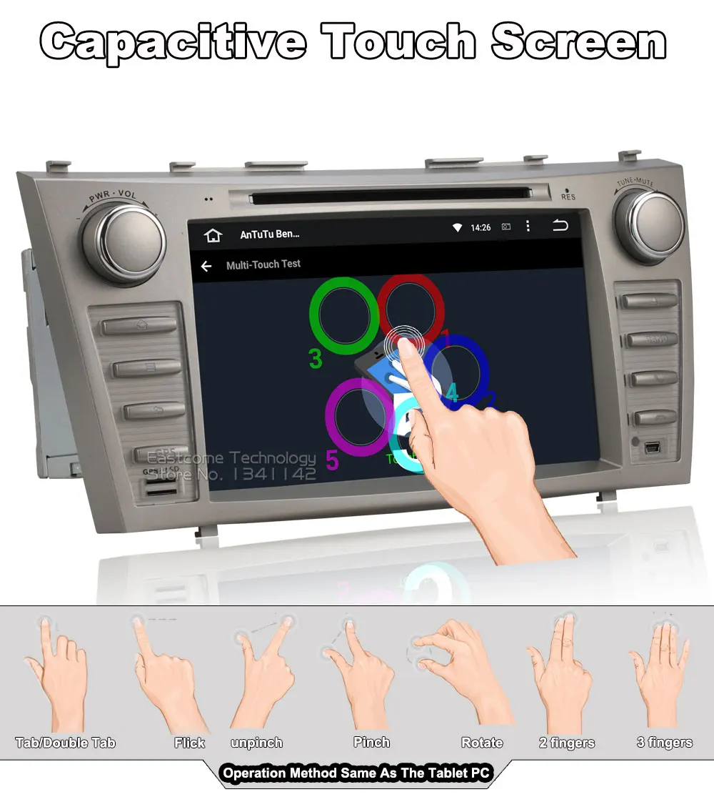 Best Octa Core 2 Din Android 6.01 Car DVD Automotivo For Toyota Camry 2007 2008 2009 2010 2011 With Bluetooth Radio Rear View Camera 4