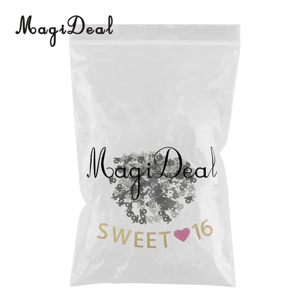 Glitter Gold Sweet 16 Rose Heart 16th Table Confetti Sprinkles Birthday Hanging Banner Garland Party Decoration Props