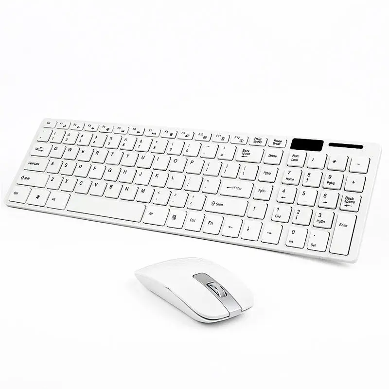 White Wireless 2.4GHz Gaming Keyboard and Mouse Combo Set Power Saving