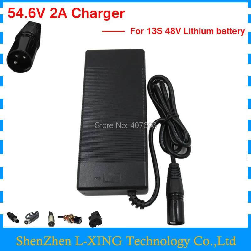 

54.6V 2A Charger 13S 48V Li-ion Battery Charger XLRM connector Output DC 54.6V Lithium battery Charger