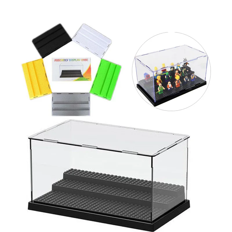 New Figure Protection Showcase 8 Colors Display Box with 3 Steps Base Plate for DIY Doll Building lEgOings Blocks For Children New Figure Protection Showcase 8 Colors Display Box with 3 Steps Base Plate for DIY Doll Building lEgOings Blocks For Children