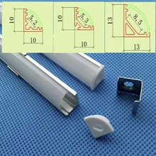 30 шт.(30 м) в партии, 1 метр за штуку, Мини светодиодный алюминиевый профиль треугольной формы