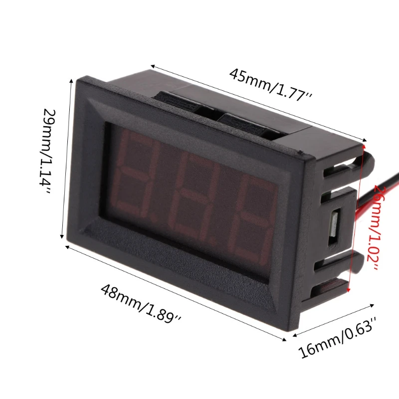 Вольтметр амперметр 0,56 дюйма светодиодный DC 4,50 v-30,0 v бытовой стабилизатор напряжения 2 линии красного и черного цветов триколор дополнительный Цифровой вольтметр