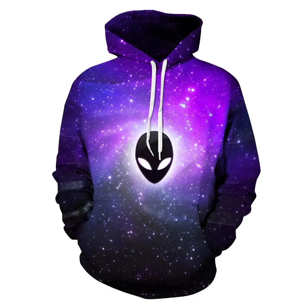 

2019 New Yfashion Women Fashion Ghost Digital Printing Hooded Sweatshirts for Couples
