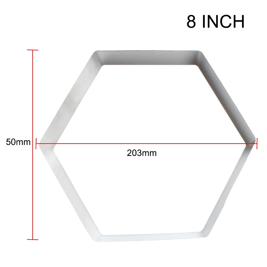 6 дюймов 8 дюймов 10 дюймов формочка из нержавеющей стали для торта Шестигранная форма серебряного формования мусс круг Формочки Для Выпечки - Цвет: 8 INCH