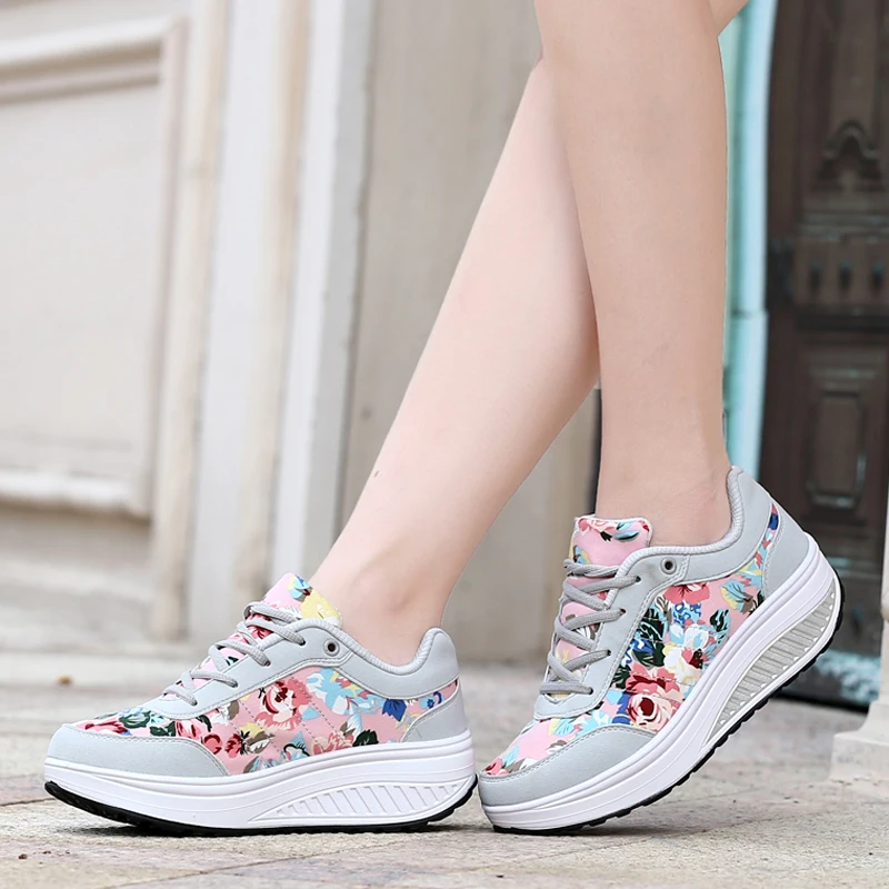 Women Casual Shoes Printed Women Canvas Shoes Tenis Feminino Fashion Lace-up Platform Sneakers WSH3302 women shoes