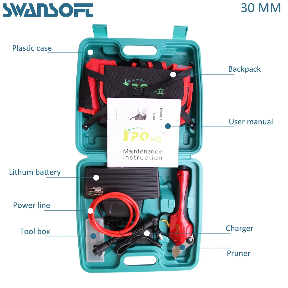 Садовый инструмент 30 мм 4.8AH литий-ионная батарея Электрический секатор