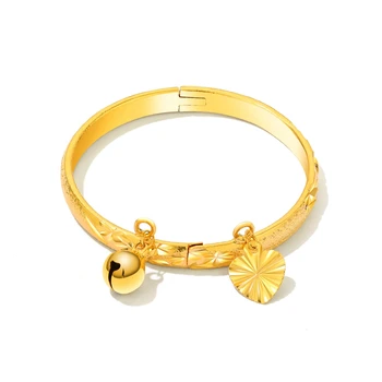 

Lovely Children Bangle Yellow Gold Filled Openable Star Carved Baby Bangle Bracelet
