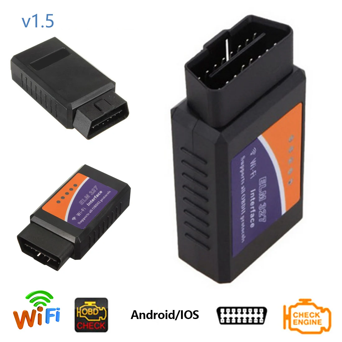 Автомобильный сканер dewtreetали Elm327 Wifi OBD2 V1.5 диагностический инструмент OBD подходит