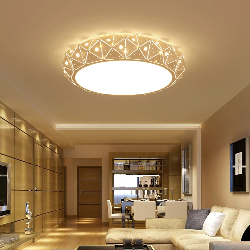 

White Round LED Ceiling chandelier For Living Room Bedroom Home AC85-265V Modern Led Ceiling Chandelier Lamp Fixture