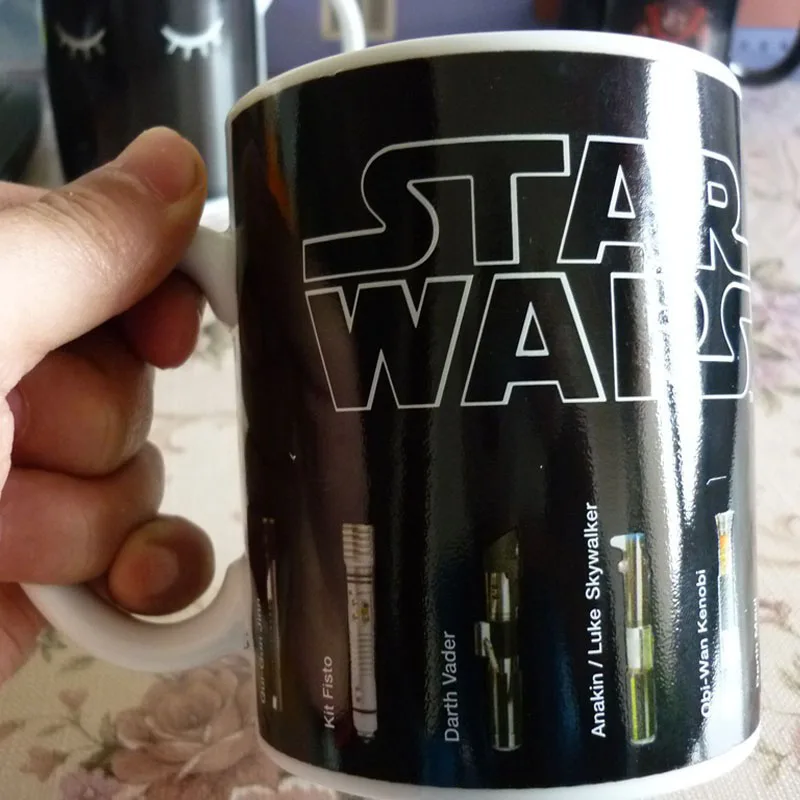 Hot Sale New Fashion Tea Coffee Mug Magic Mugs Cup Change Color Star Wars Lightsaber Heat Reveal Ceramic Mug (2)