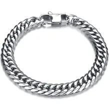 Мужской браслет из нержавеющей стали 316L в стиле панк, Классическая Байкерская цепь с металлическими звеньями, ювелирные браслеты для мужчин