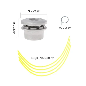 

Aluminum Alloy Grass Trimmer Head Threaded Nylon Cutter Head Lawn Mower Accessory With 4 Cables For Garden Hardware Tools