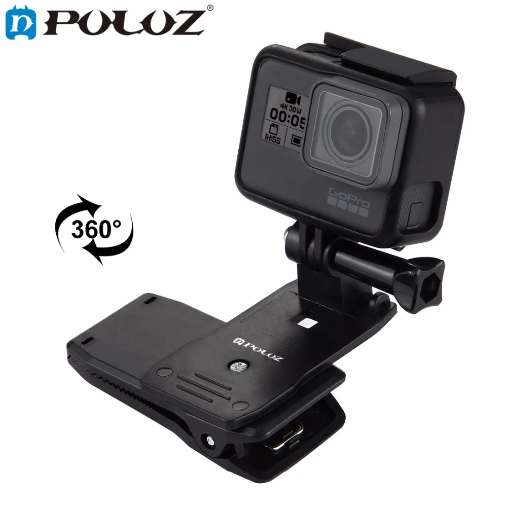 For GoPro Accessories 360 Degree Backpack Quick Release Hat Clip Fast Clamp Mount for HERO5 HERO4 Session HERO 5 4 3+ 3 | Электроника