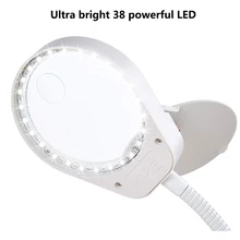 Hot Magnifier 3X/10X Magnifying Glass Flexible Neck with 38 LED Light Desk Table Gripping Magnifier PCB Reading Repairing