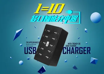

USB Power Strip Socket With 10USB Charging Socket Office Travel Multi-function Easy To Carry US EU UK AU Plug