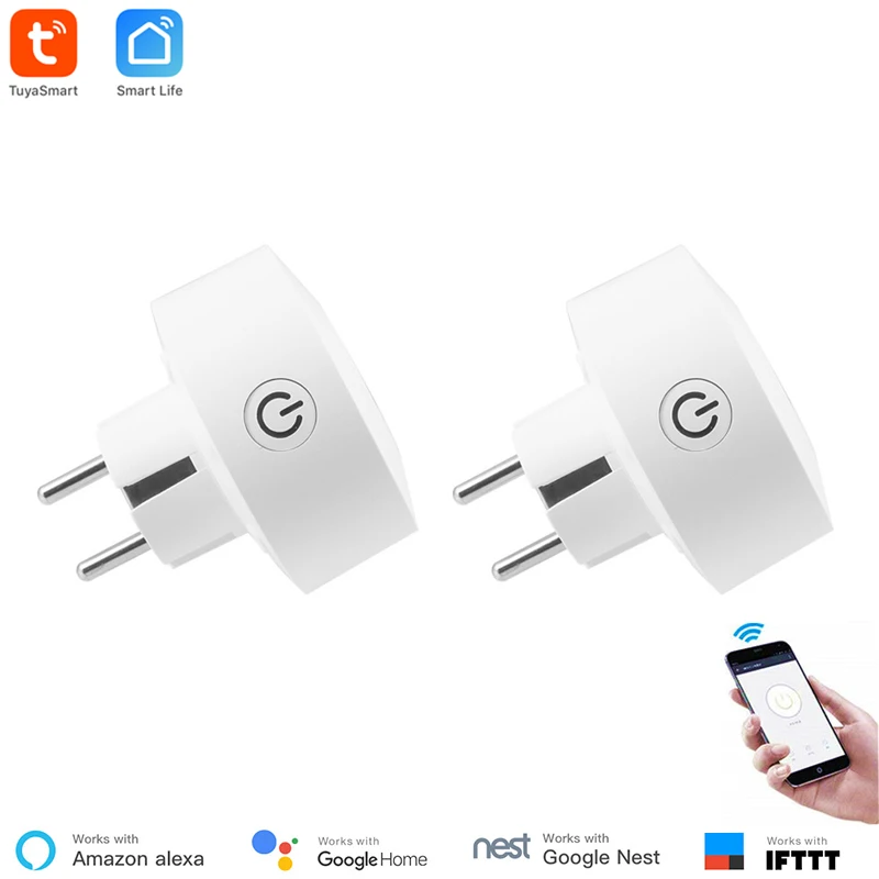 Умный домашний выключатель Smart Life APP ЕС Wi Fi розетка с беспроводным подключением