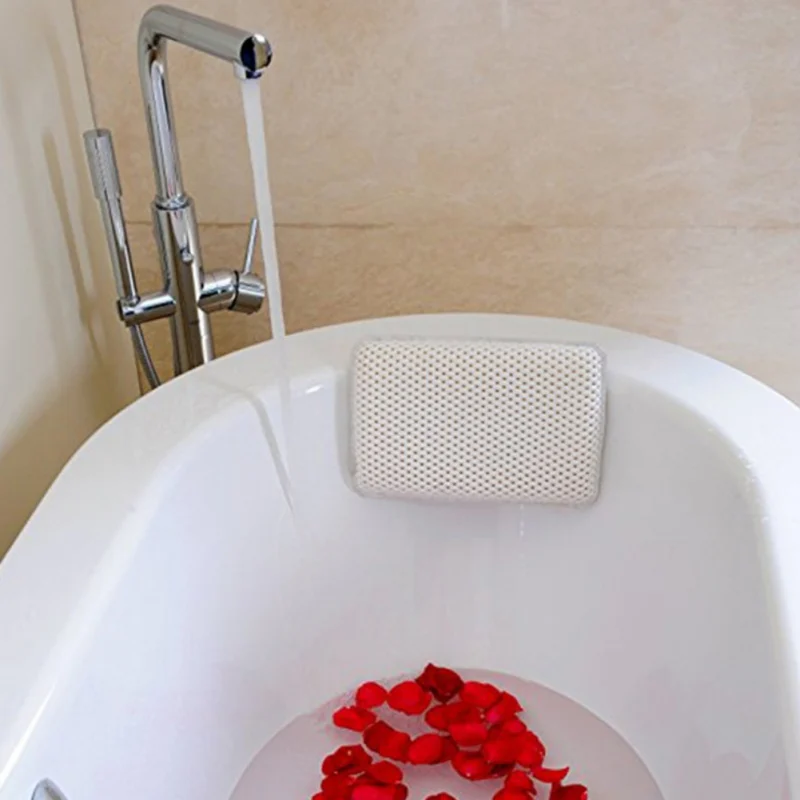 

8 Suction Cups Non-Slip Relaxing Neck Support Cushion Waterproof Fabric Head & Shoulders Bathtub Pillow