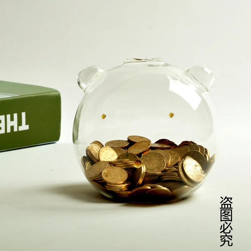 

Super Big Can Put 1300 Coins! Transparent Glass Bear Piggy Money Boxes Coin Bank Saving Box Novelty Birthday Gift Children Girls
