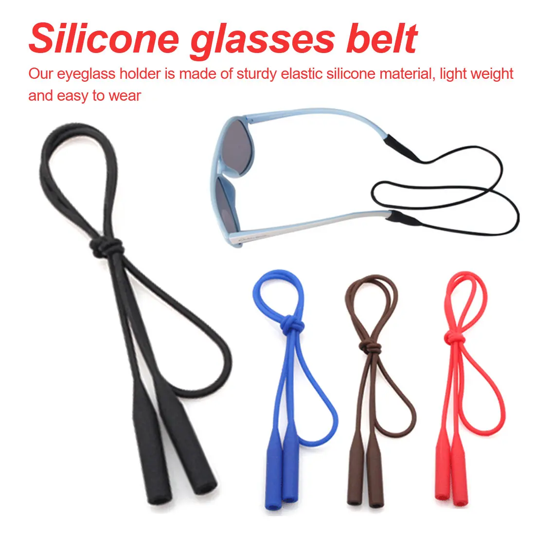 

1 Pc Candy Color Elastic Silicone Eyeglasses Straps Sunglasses Chain Sports Anti-Slip String Glasses Ropes Band Cord Holder