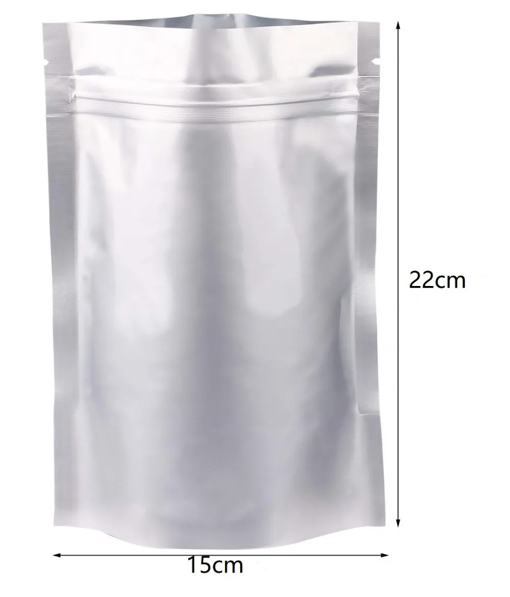 

Ysmile 15x22 CM Food Storage Party Foil Aluminum Bag Zip Lock Package Stand Up 100 PC