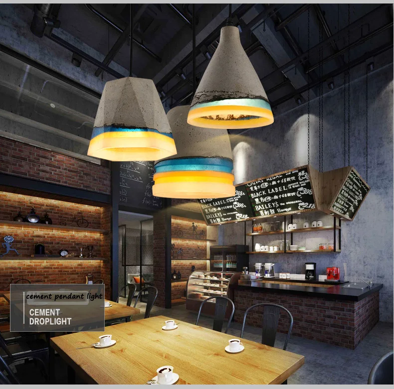 Modern Creative Cement Pendant Light Colorful Resin Concret Pendant Lamp Hanging Indoor Drop Light Personality Pendant Light (6)